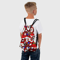Рюкзак-мешок Толпа Дедов Морозов, цвет: 3D-принт — фото 2