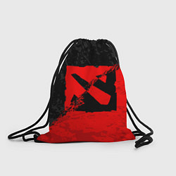 Рюкзак-мешок DOTA 2 RED BLACK LOGO, БРЫЗГИ КРАСОК, цвет: 3D-принт