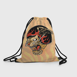 Рюкзак-мешок Тигр байкер, цвет: 3D-принт