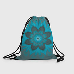 Рюкзак-мешок Абстрактный цветок Бирюзово-серый, цвет: 3D-принт