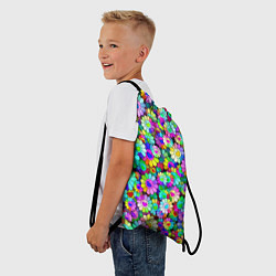 Рюкзак-мешок Rainbow flowers, цвет: 3D-принт — фото 2