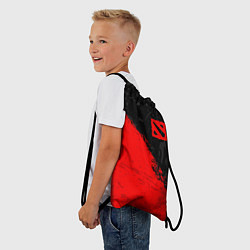 Рюкзак-мешок DOTA 2 RED LOGO, БРЫЗГИ КРАСОК, цвет: 3D-принт — фото 2