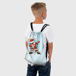 Рюкзак-мешок Santa Dabbing в гирлянде, цвет: 3D-принт — фото 2