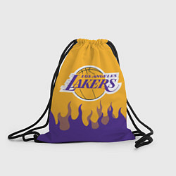 Рюкзак-мешок LA LAKERS NBA FIRE ЛЕЙКЕРС ОГОНЬ, цвет: 3D-принт