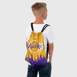 Рюкзак-мешок LA LAKERS NBA FIRE ЛЕЙКЕРС ОГОНЬ, цвет: 3D-принт — фото 2