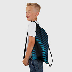 Рюкзак-мешок Волны голубого металла, цвет: 3D-принт — фото 2