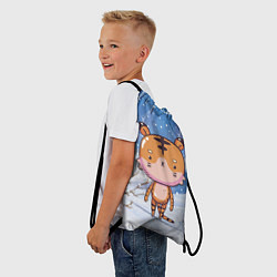 Рюкзак-мешок Невозмутимый тигренок, цвет: 3D-принт — фото 2