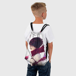 Рюкзак-мешок Микаса Аккерман Непобедимая, цвет: 3D-принт — фото 2