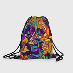 Рюкзак-мешок Все смешалост-тигры,змеи, цвет: 3D-принт