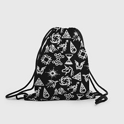 Рюкзак-мешок EXO BAND SYMBOL PATTERN WHITE K-POP, цвет: 3D-принт
