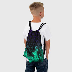 Рюкзак-мешок НЕОНОВЫЙ ОГОНЬ ГЕНШИН ИМПАКТ СИМВОЛЫ, цвет: 3D-принт — фото 2