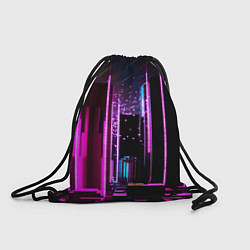 Рюкзак-мешок Ночной город в киберпанке, цвет: 3D-принт