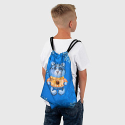 Рюкзак-мешок Синий плюшевый тигренок 2022, цвет: 3D-принт — фото 2