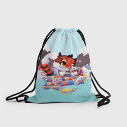 Рюкзак-мешок Тигренок 2022 в шарфе, цвет: 3D-принт