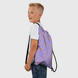Рюкзак-мешок Бабочки паттерн лиловый, цвет: 3D-принт — фото 2