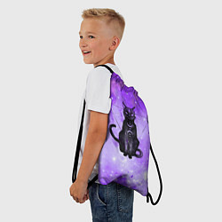 Рюкзак-мешок Космическая черная кошка, цвет: 3D-принт — фото 2