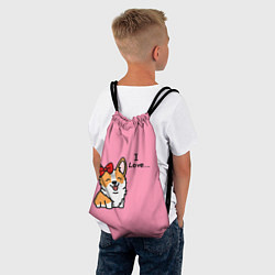 Рюкзак-мешок Девочка корги, цвет: 3D-принт — фото 2