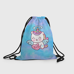 Рюкзак-мешок Маленький единорог с сердцем, цвет: 3D-принт