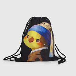 Рюкзак-мешок ПОПУГАЙ С жемчужной Сережкой, цвет: 3D-принт