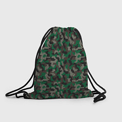 Рюкзак-мешок Зелёный Вязаный Камуфляж, цвет: 3D-принт