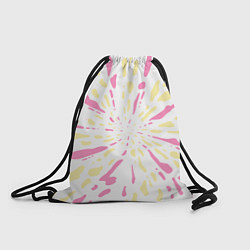 Рюкзак-мешок Розовый с желтым принт тай-дай, цвет: 3D-принт