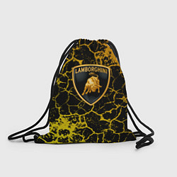 Рюкзак-мешок Lamborghini золотые трещины, цвет: 3D-принт