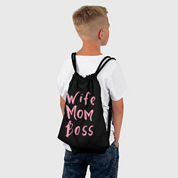 Рюкзак-мешок Wife Mom Boss, цвет: 3D-принт — фото 2