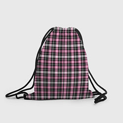 Рюкзак-мешок Шотландская клетка Tartan scottish роз-черно-бел, цвет: 3D-принт
