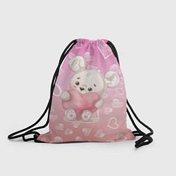 Рюкзак-мешок Милый мишка в сердечках, цвет: 3D-принт
