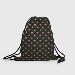 Рюкзак-мешок Золотые звезды Gold Black, цвет: 3D-принт