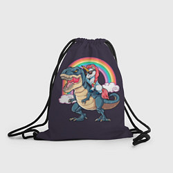 Рюкзак-мешок Модный Единорог На Динозавре, цвет: 3D-принт