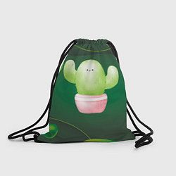 Рюкзак-мешок Зеленый милый кактус, цвет: 3D-принт
