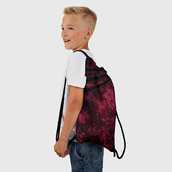 Рюкзак-мешок Мраморный бордовый текстурированный узор, цвет: 3D-принт — фото 2