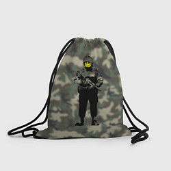 Рюкзак-мешок Banksy Смайл Камуфляж Бэнкси, цвет: 3D-принт