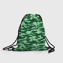 Рюкзак-мешок Зеленый монохромный камуфляж, цвет: 3D-принт