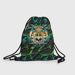 Рюкзак-мешок Череп и серфинг, цвет: 3D-принт