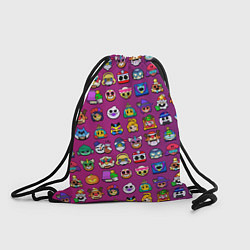 Рюкзак-мешок Значки на скины Бравл Старс Brawl Розовыйградиент, цвет: 3D-принт