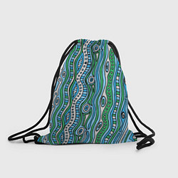 Рюкзак-мешок Разноцветная абстракция в стиле дудл Волны, линии,, цвет: 3D-принт