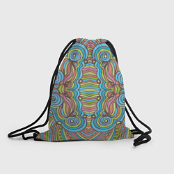 Рюкзак-мешок Абстрактный разноцветный узор Линии, волны, полосы, цвет: 3D-принт