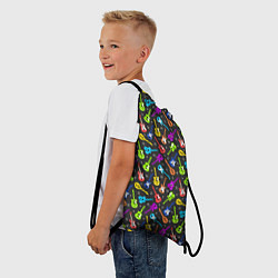 Рюкзак-мешок Разноцветные Гитары, цвет: 3D-принт — фото 2