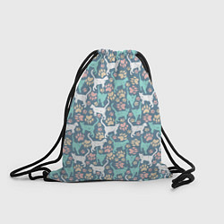Рюкзак-мешок Кошки и следы от лап, цвет: 3D-принт