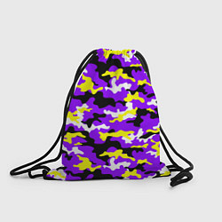 Рюкзак-мешок Камуфляж Фиолетово-Жёлтый, цвет: 3D-принт