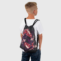 Рюкзак-мешок Девушка карп-кои и киты, цвет: 3D-принт — фото 2