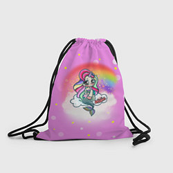 Рюкзак-мешок Русалка Юникорн, цвет: 3D-принт