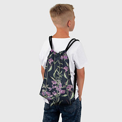 Рюкзак-мешок Цветы Фиолетовые, цвет: 3D-принт — фото 2