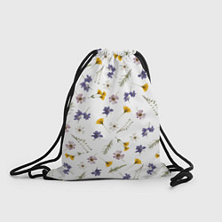 Рюкзак-мешок Простые цветы на белом фоне, цвет: 3D-принт