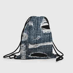 Рюкзак-мешок Джинсовое рваньё Fashion trend, цвет: 3D-принт