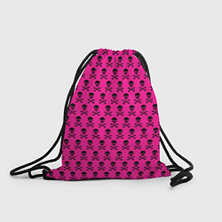 Рюкзак-мешок Розовый фон с черепами паттерн, цвет: 3D-принт