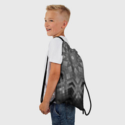 Рюкзак-мешок Серый геометрический орнамент-калейдоскоп, цвет: 3D-принт — фото 2