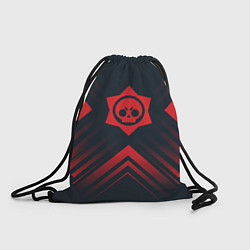 Рюкзак-мешок Красный Символ Brawl Stars на темном фоне со стрел, цвет: 3D-принт